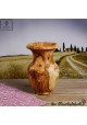 Blumen Vase aus Olivenholz bauchig