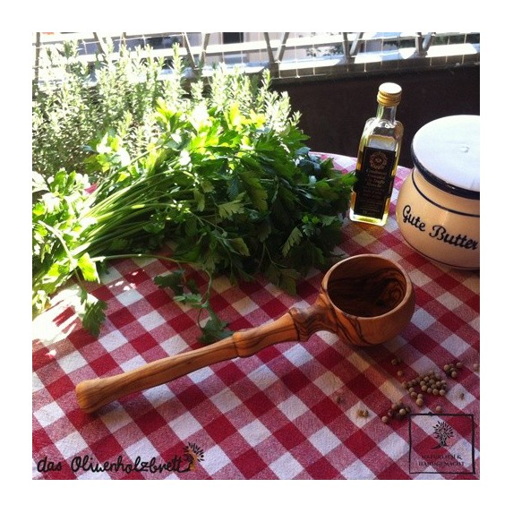 Seiher aus Olivenholz