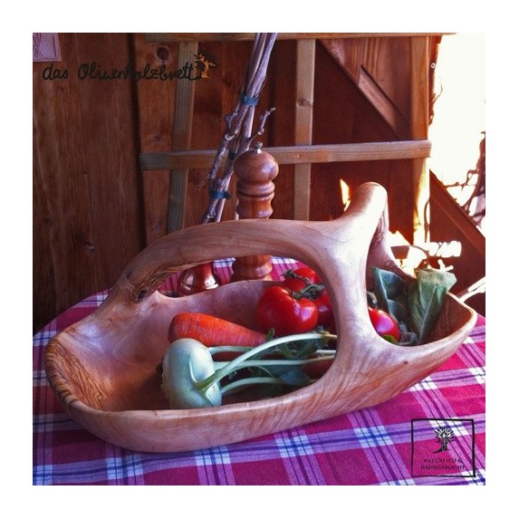 Obstkorb Korbschale aus Olivenholz