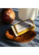 Seifenschale aus Olivenholz +  100g Naturseife