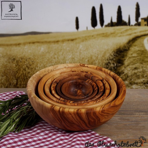 6er Set Schalen aus Olivenholz 