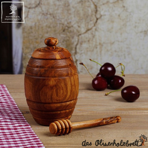 Petit pot de miel+ cuillère en bois d’olivier