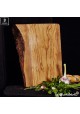 Planche à découper en bois d'olivier, grand, rectangulaire un côté naturel